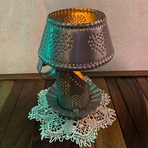 Irwin Primitive Punched Tin Heart Votive Holder with Shade